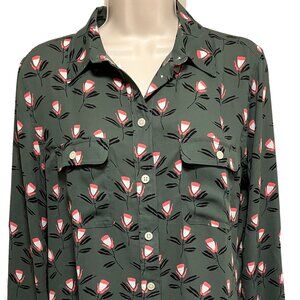 EUC The Loft Long Sleeve Button-Down Blouse Size: Medioum